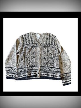 Vintage patchwork hand Knit Cardigan Cottagecore grannycore floral costal szm